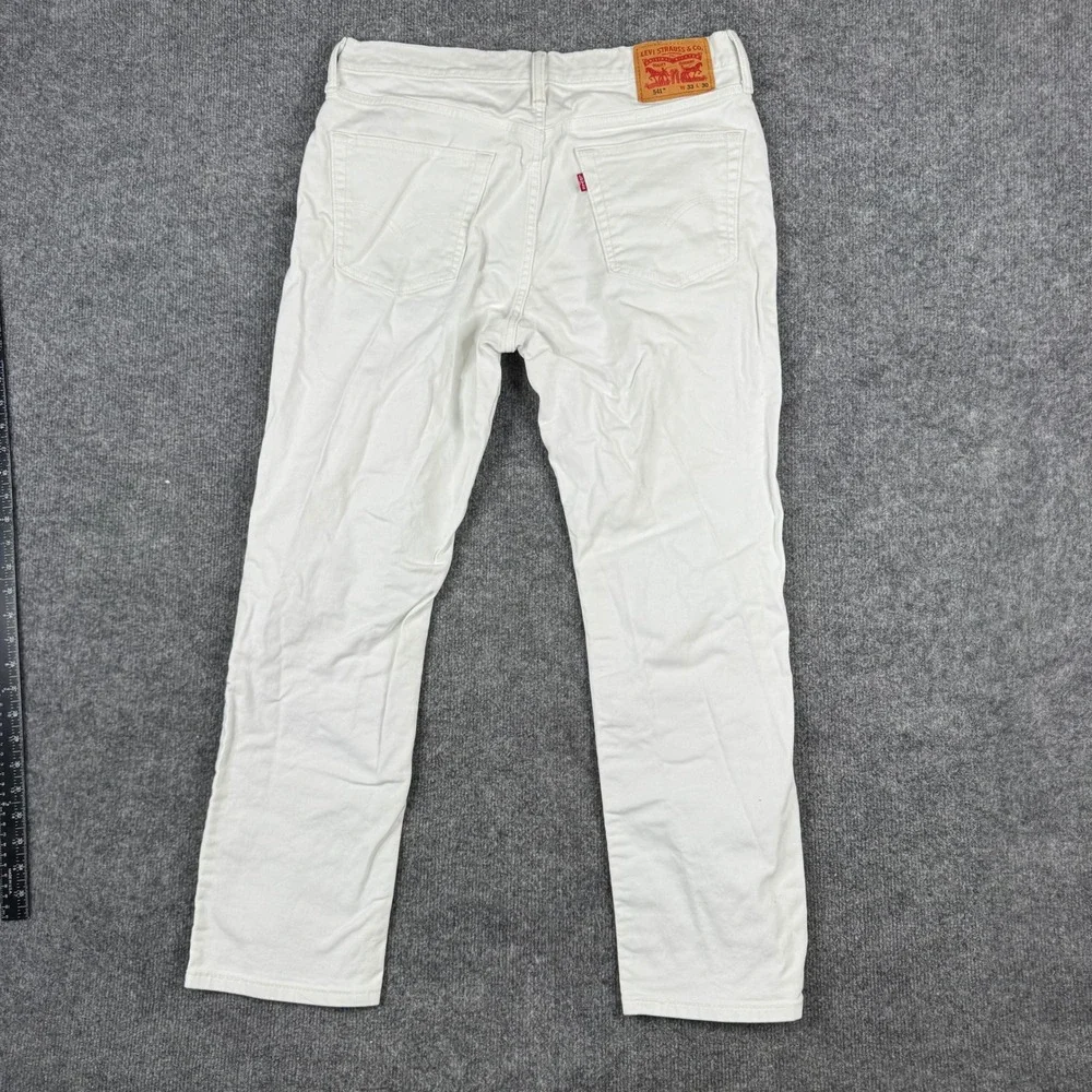Levi's Pants Mens Size 33x30 White 541 Athletic Taper Stretch Casual Denim Jeans